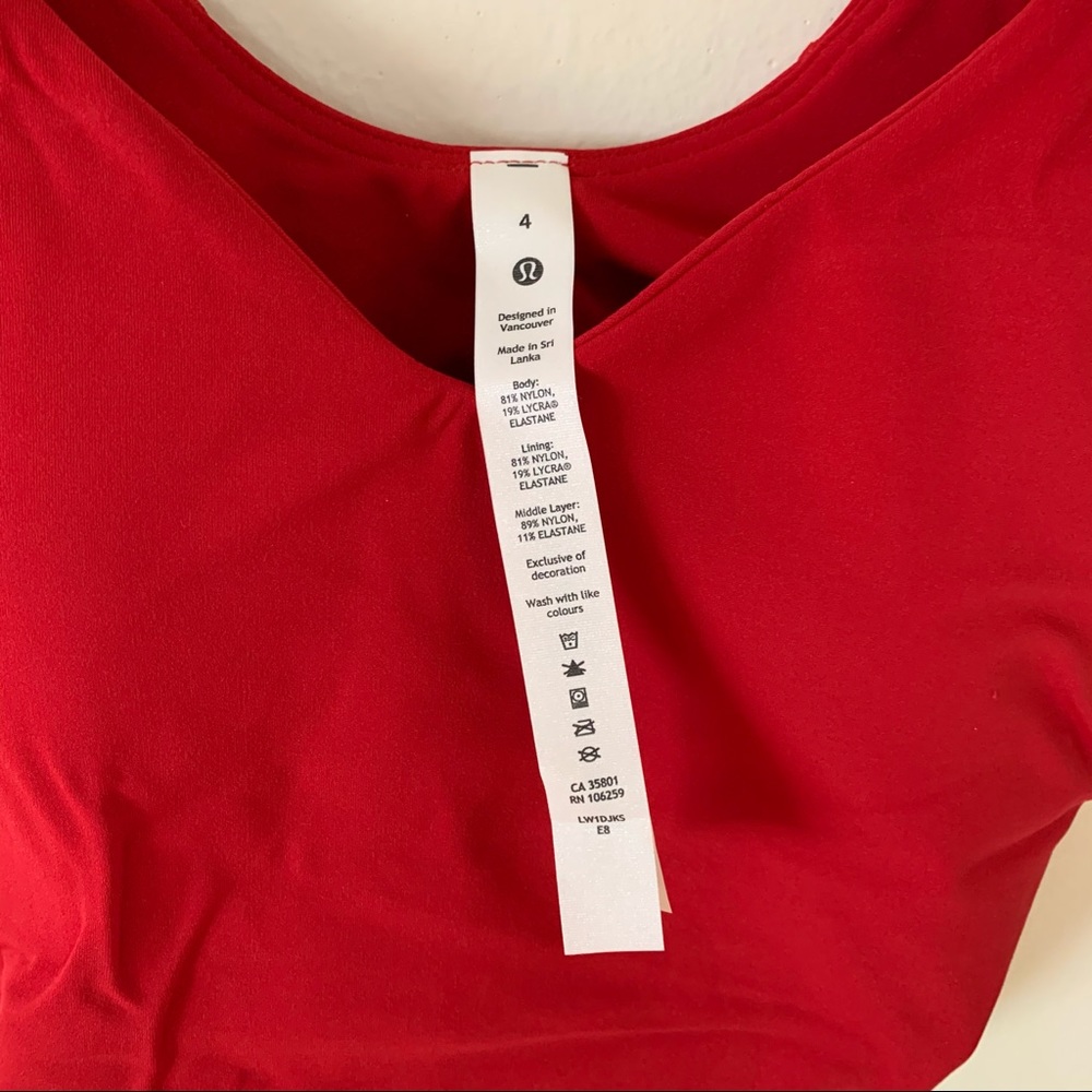 lululemon Lunar New Year Align Tank Top Dark Red Gold Size 4 New NWT - Picture 4 of 16